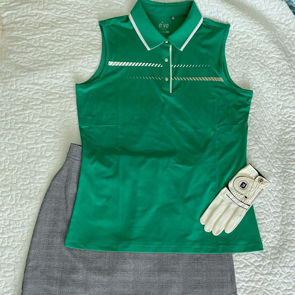 EUC Golf or Tennis Outfit Nivo Sleeveless Top (NWT) & Peter Millar Pull on Skort